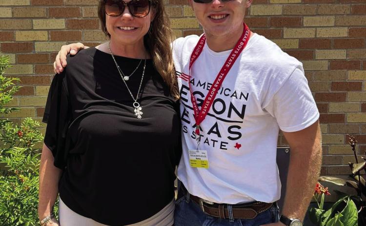 MHS Senior Mathis Martin shown with mom Meredith Martin attended American Legion Boys State Program at the Texas Capital in Austin. Courtesy Photo.