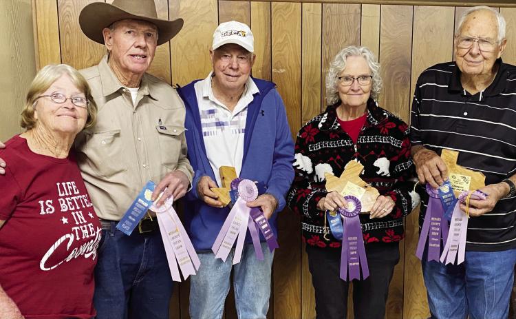 2024 MENARD COUNTY PECAN SHOW WINNERS- (left to right) Sandy and Bill Doyle, Novice Kniffen, Katherine and John Kniffen. Courtesy photo.